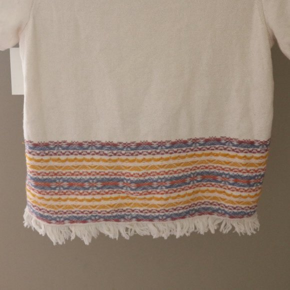 Madewell Fringed Jacquard Sweater Tee Top L2974 - Picture 7 of 9